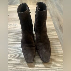 Vince Brown Suede Ankle Boots | Square Toe | Size US 8 / EU 38.5